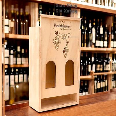 hộp rượu 2 chai mẫu nho