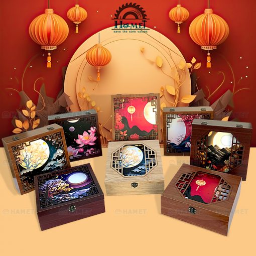vỏ hộp trung thu 4 bánh