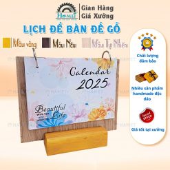 Lịch Để Bàn Đế Gỗ Nhỏ Gọn Làm Quà Tặng Ý Nghĩa