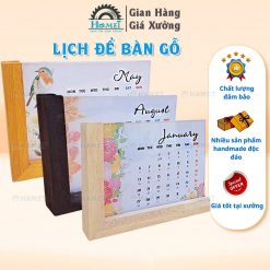 lịch để bàn đế góc gỗ L