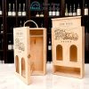 hộp đựng rượu 2 chai họa tiết thùng rượu