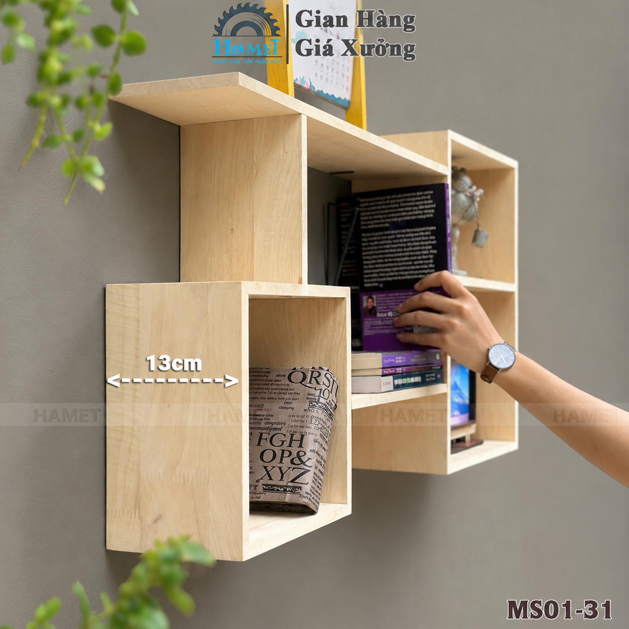 ke-go-treo-tuong-de-ban-ms01-3 kệ gỗ decor