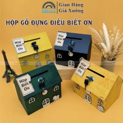 CHIẾC LỌ BIẾT ƠN HÌNH NGÔI NHÀ GỖ - HỘP DECOR  ĐỘC ĐÁO